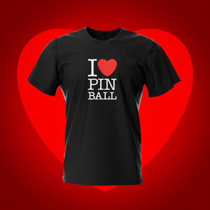 I love Pinball Black T-Shirt | Pinball Invasion