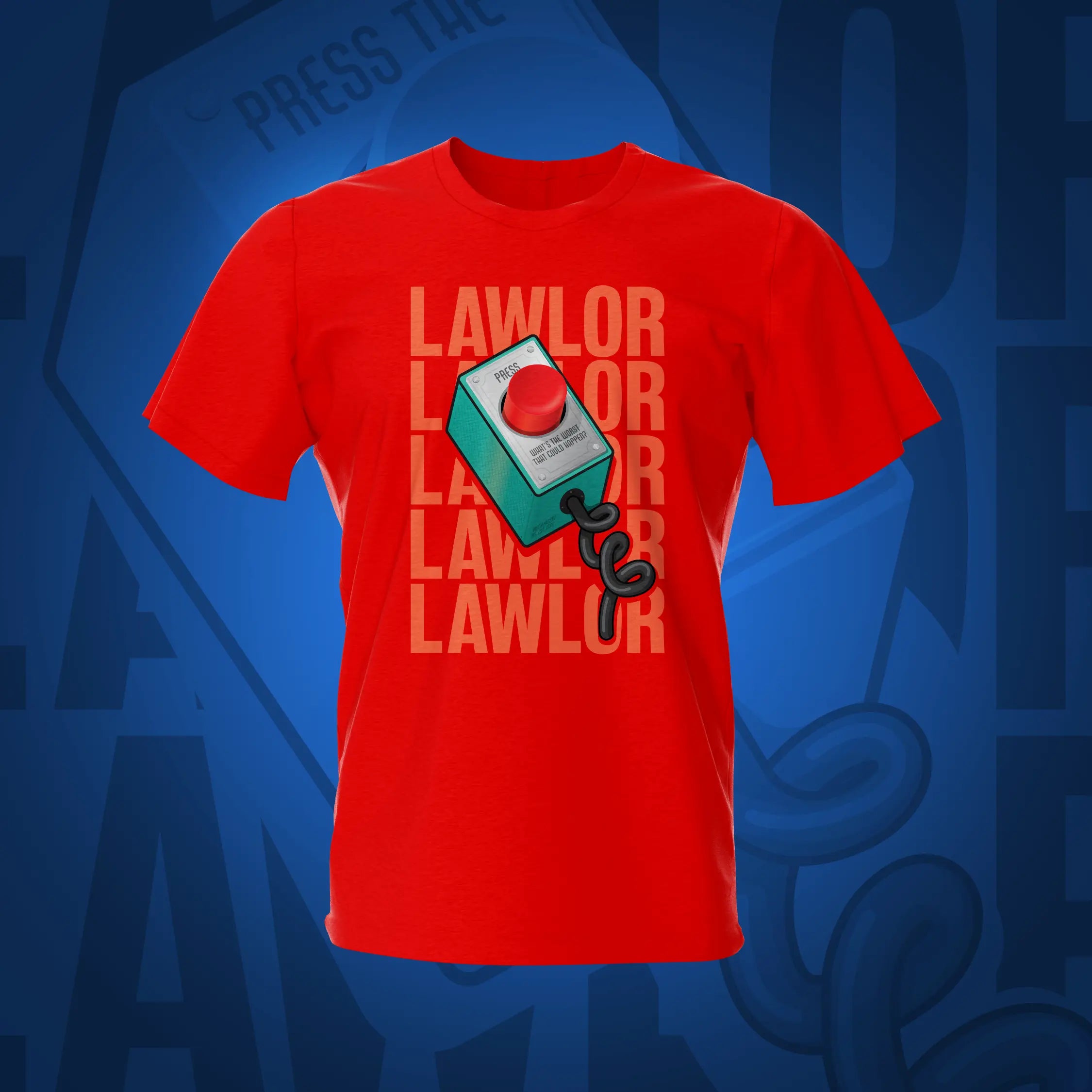 Pinball Red Button Lawlor Red Pinball T-Shirt | Pinball Invasion