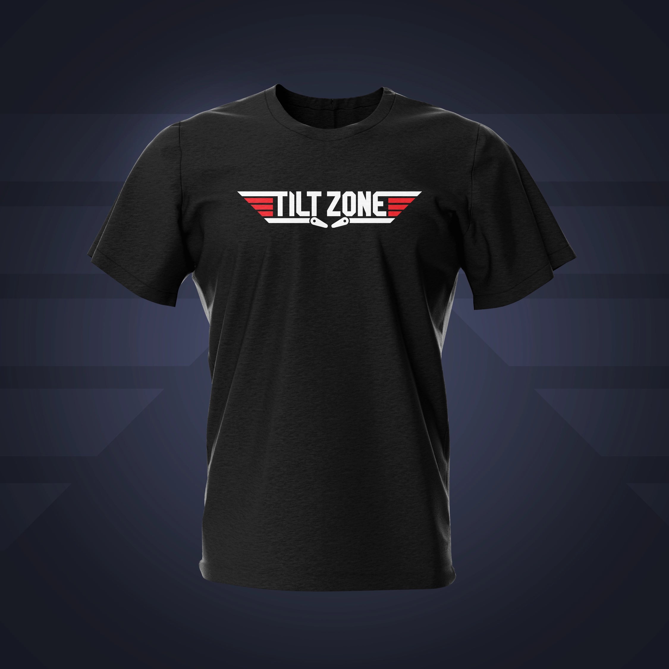 Tilt Zone Black Pinball T-Shirt | Pinball Invasion