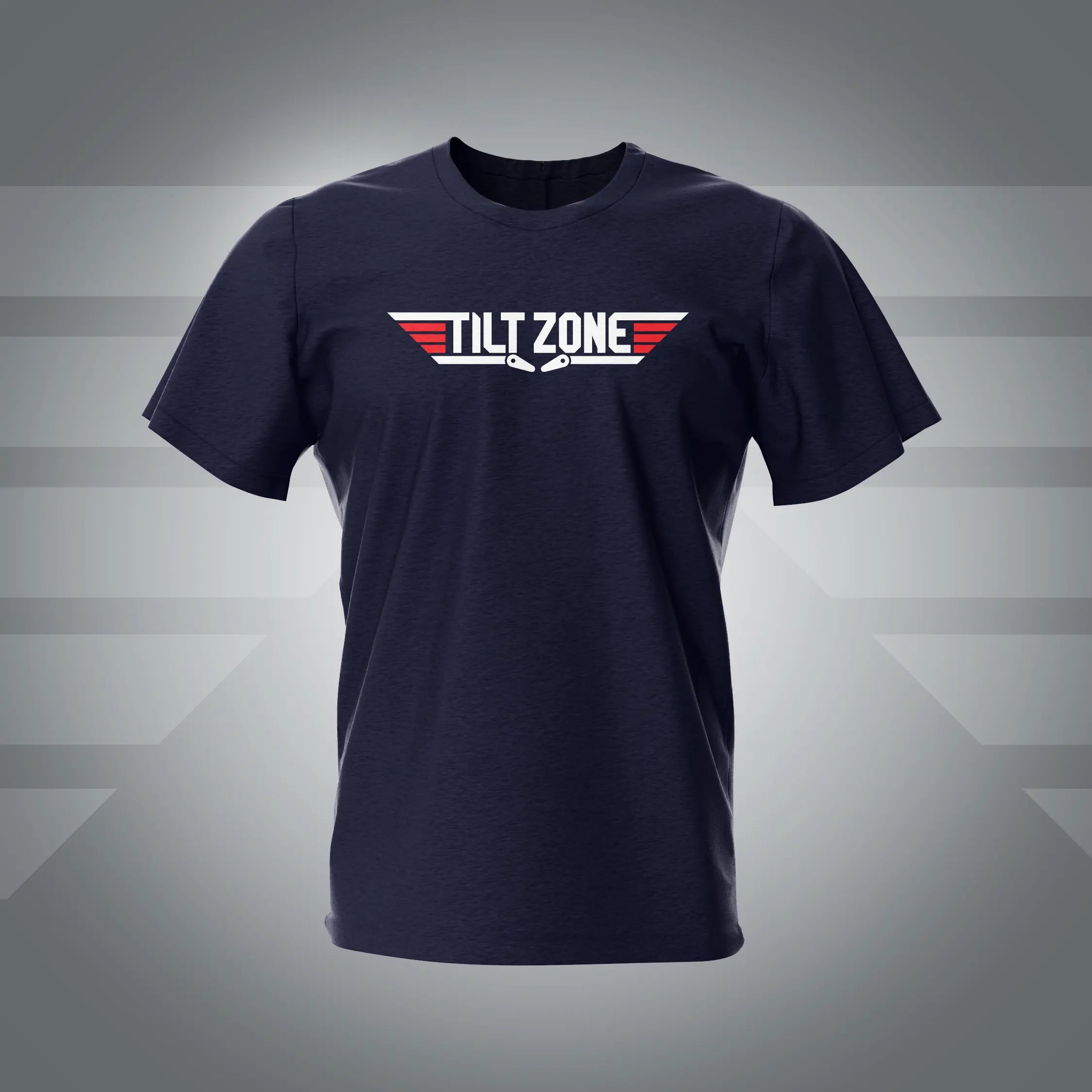 Tilt Zone Navy Pinball T-Shirt | Pinball Invasion