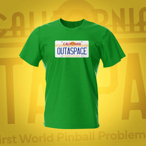 BTTF Outspace Irish Green Pinball T-Shirt | Pinball Invasion