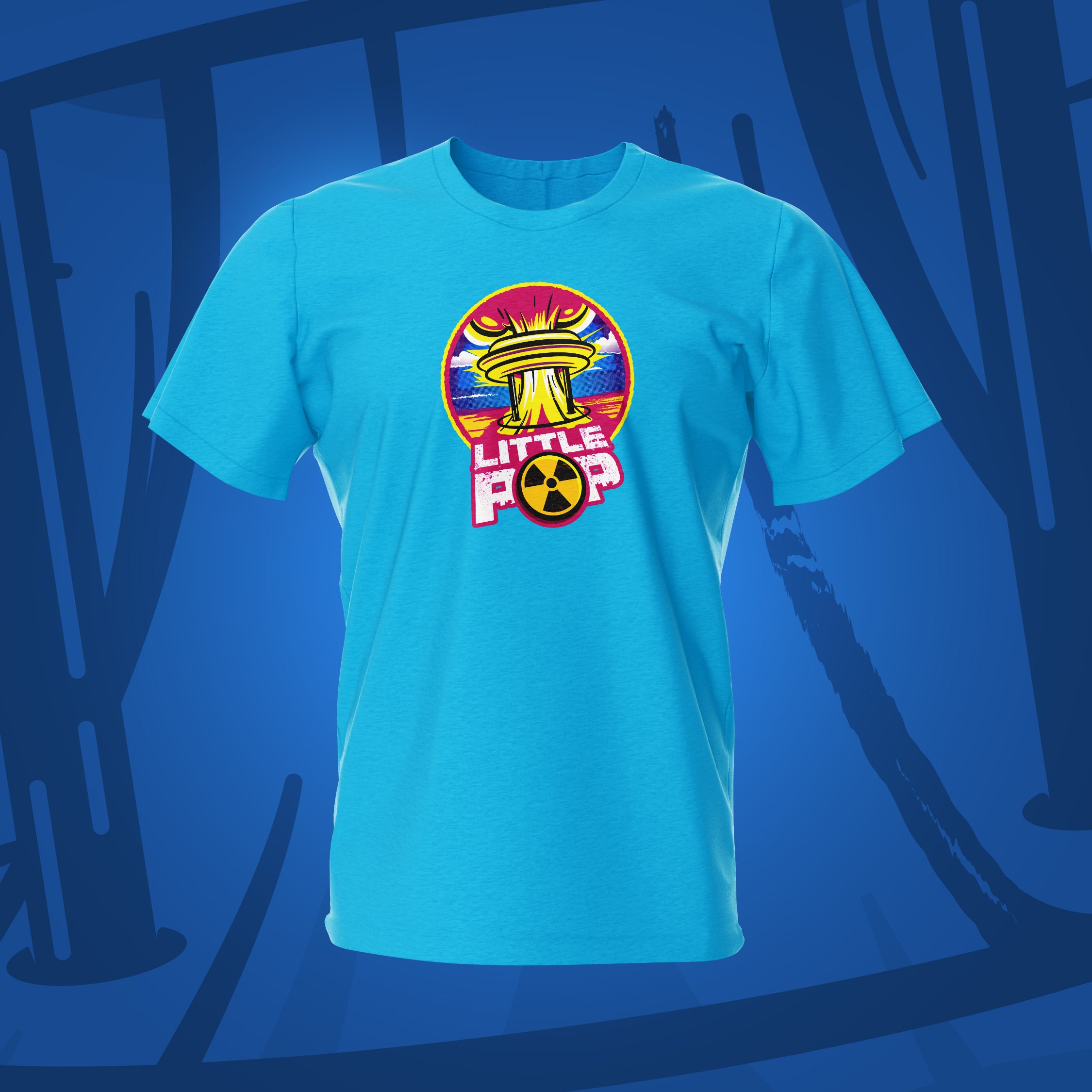 Little Pop Magenta / Sky Pinball T-Shirt | Pinball Invasion