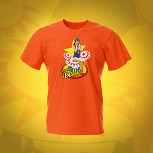 Bumper Belle Orange Pinup Pinball T-shirt | Pinball Invasion