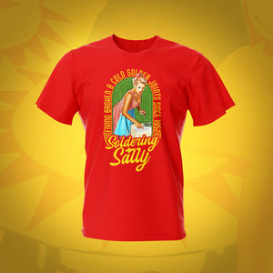 Soldering Sally Pinup Pinball Red T-Shirt | Pinball Invasion